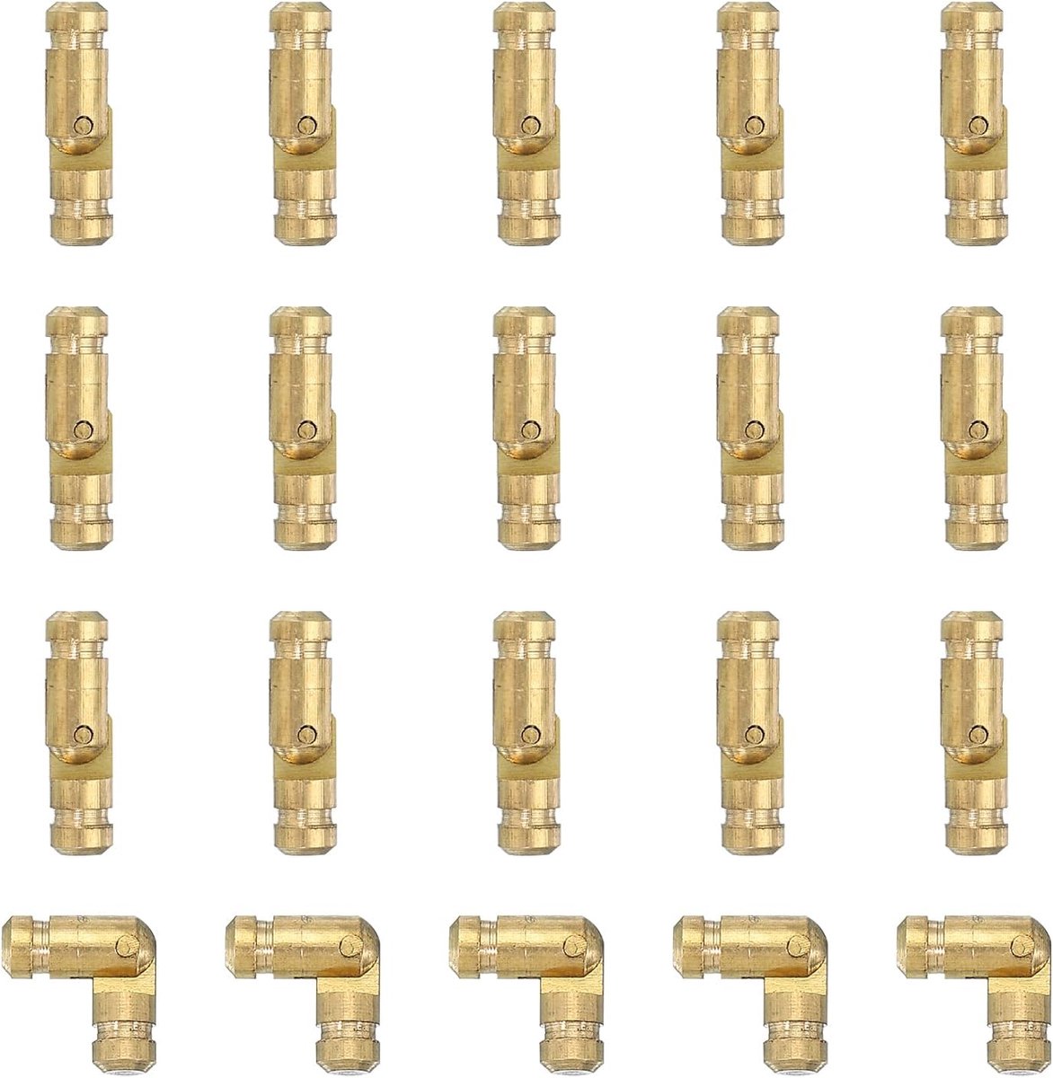 Scharnieren 1,5 cm x 0,4 cm, 20 stuks onzichtbare scharnieren vouwsteun, verborgen cilinderscharnier voor doe-het-zelf sieraden, kastdeur, houten doos, goud