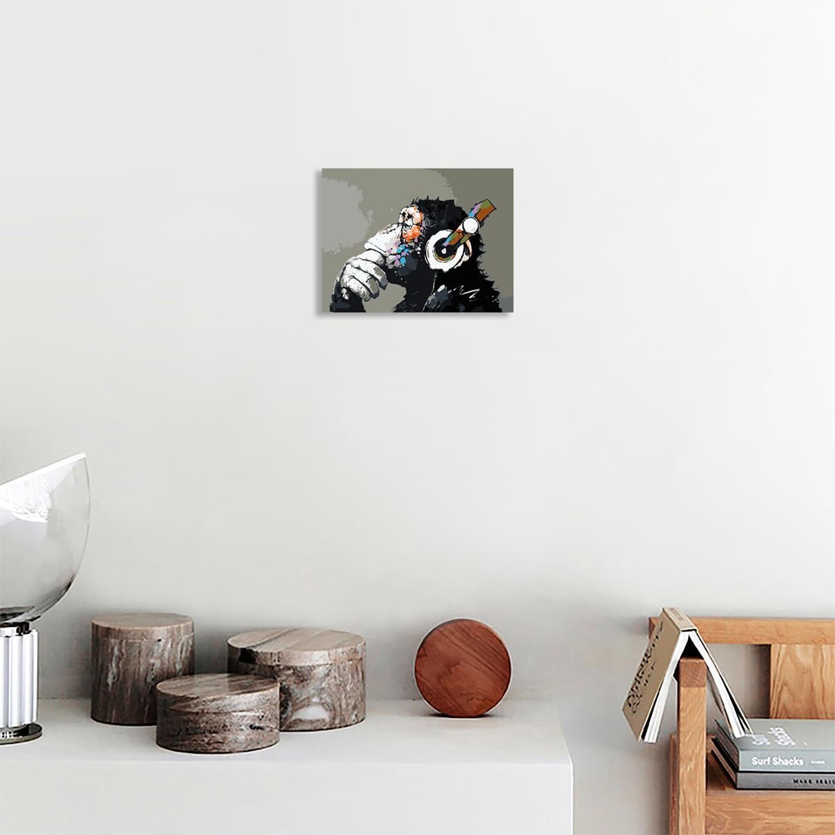 Doe-het-zelf schilderen op nummer olieverfschilderij canvas voor kinderen of volwassenen beginner met borstels en acrylverf frameloos (40 x 50 cm aap)