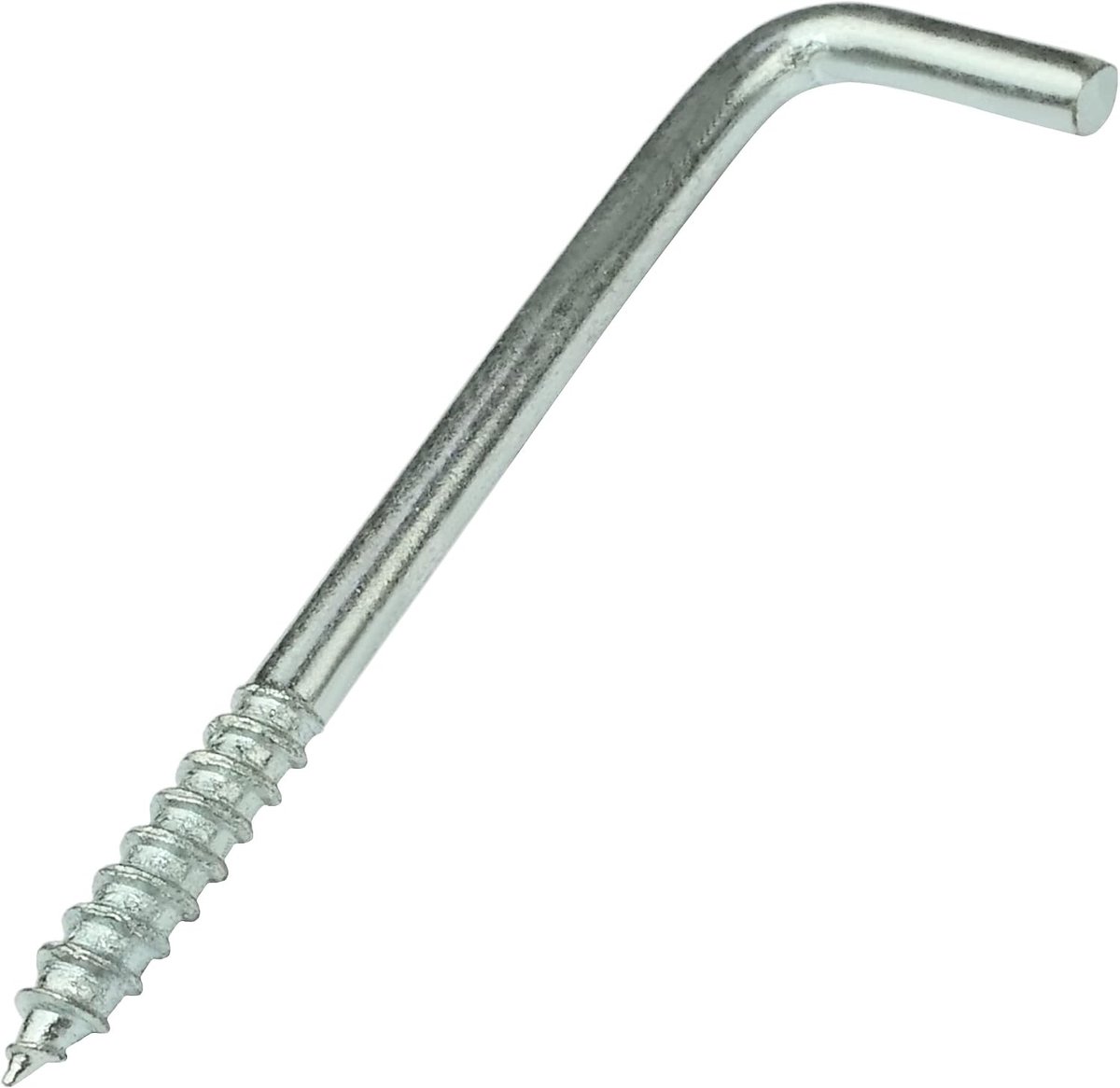 Haken in vorm L voor schroeven Ø 3 x 40,5 mm - vierkante haken met zelftappende schroef - van verzinkt staal - kleur zilver