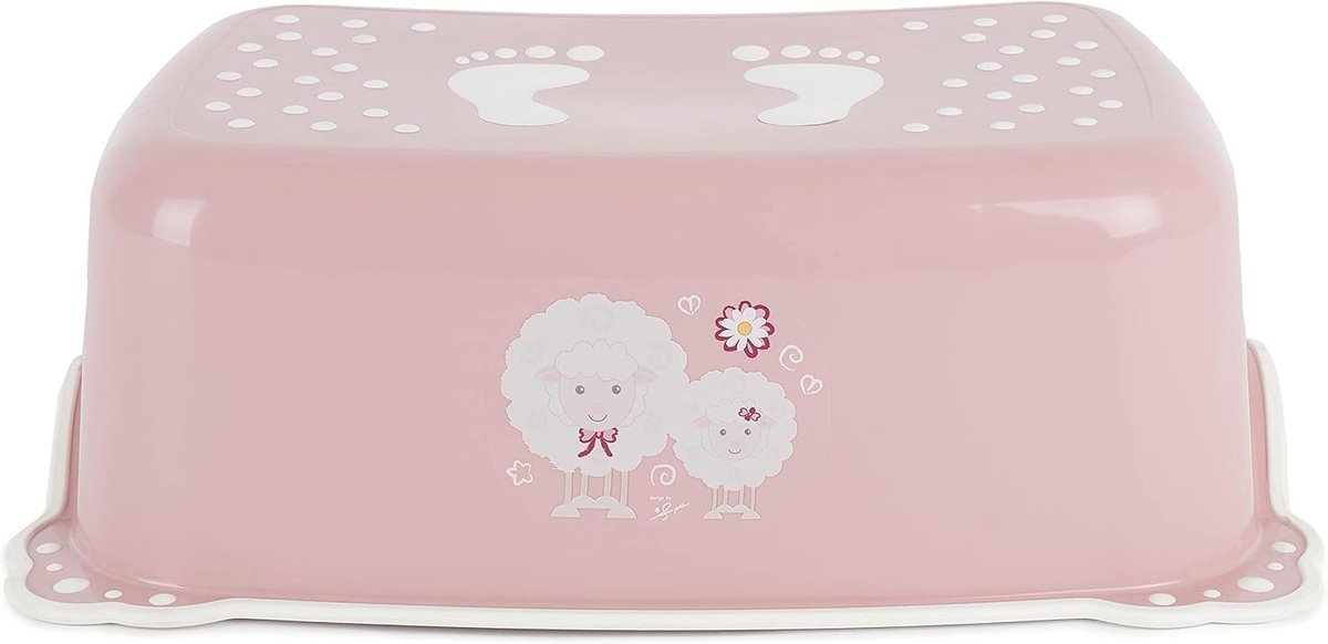 Kinderopstapkruk, schaap, antislipfunctie, ééntraps, hoogte 14 cm, afmetingen 42 x 28 cm, opstapkruk voor kinderen, opstapkruk voor kinderen, 2 treden