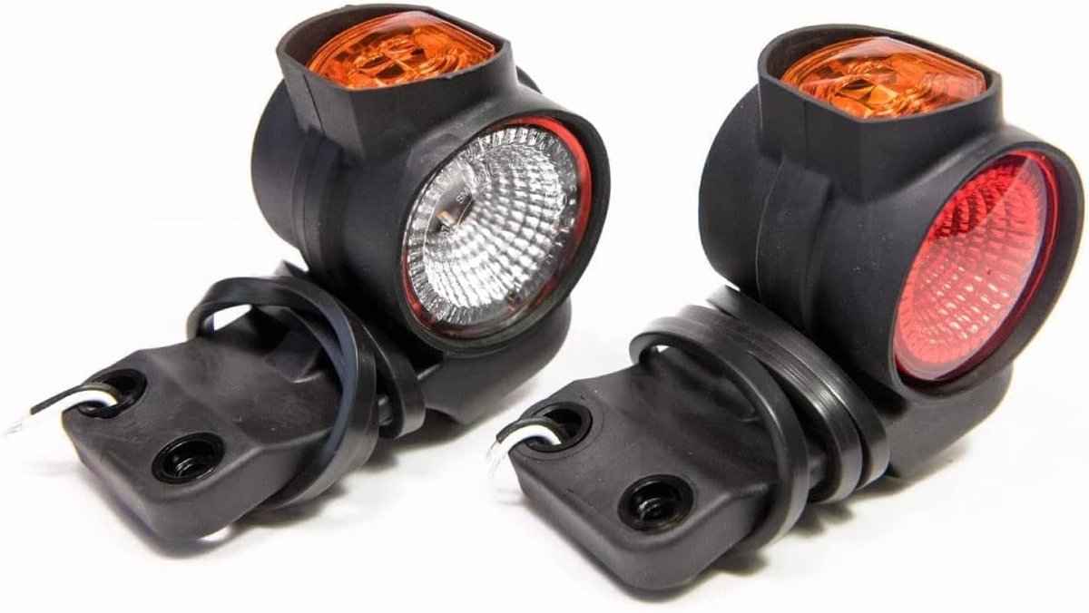 2 x LED markeringslicht Hangend positielicht 12-24V, 3 kleuren: wit, rood, oranje voor vrachtwagen, auto, aanhanger, caravan etc.
