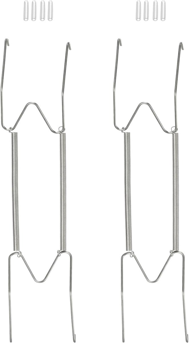 2 stuks plaatbeugels, 30,5 cm W, roestvrij staal, onzichtbaar, wandplaat voor decoratieve borden, zilver