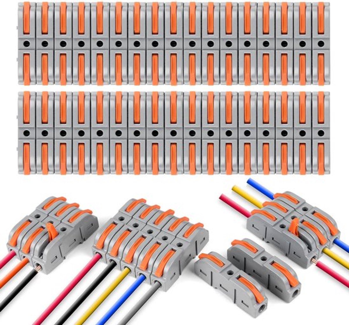Kabelverbinders - 34 stuks - Eenvoudige aansluiting - Ladderklemmen - SPL-1 klemmen - Geschikt voor diverse laddertypes - Draadconnector
