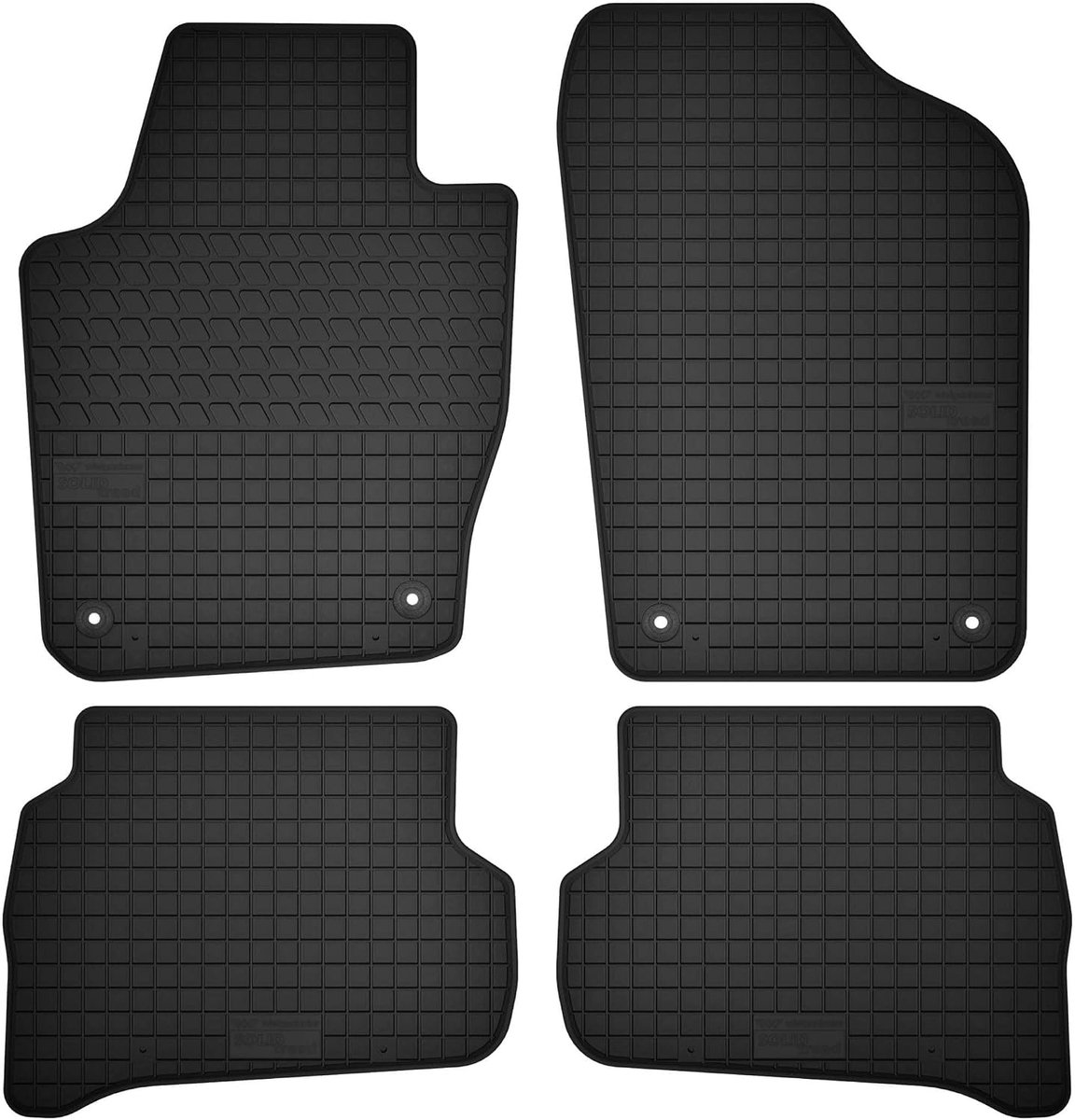 Vloermatten compleet compatibel met Skoda Fabia II (2007 tot 2014) - 4-delige set zwart perfect passende vloermatten