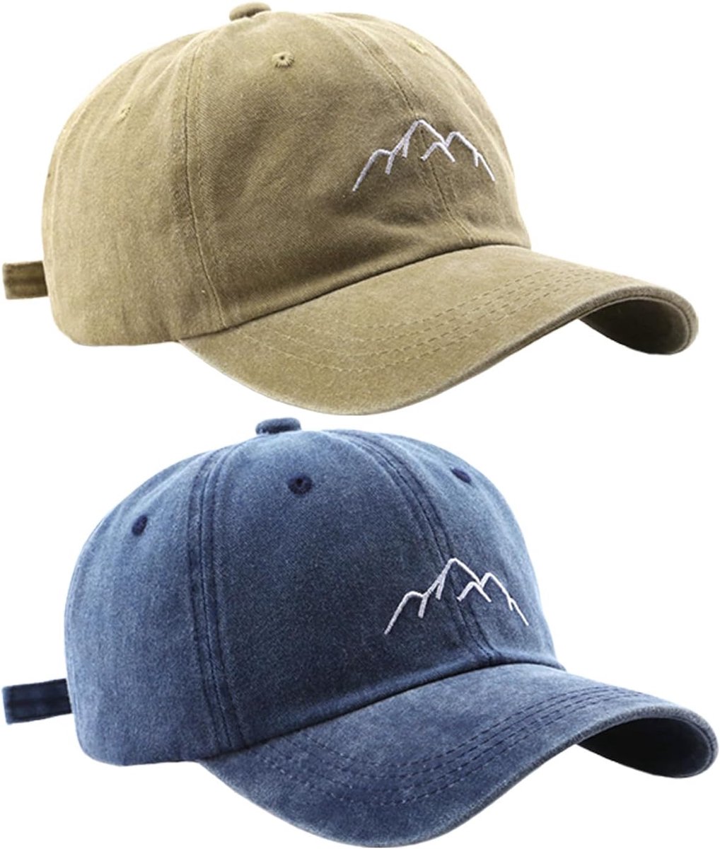 Honkbalpetten voor heren, katoenen petten, vintage herenhoeden, geborduurde berghoeden, zonnehoeden, Navy Blauw, S/M