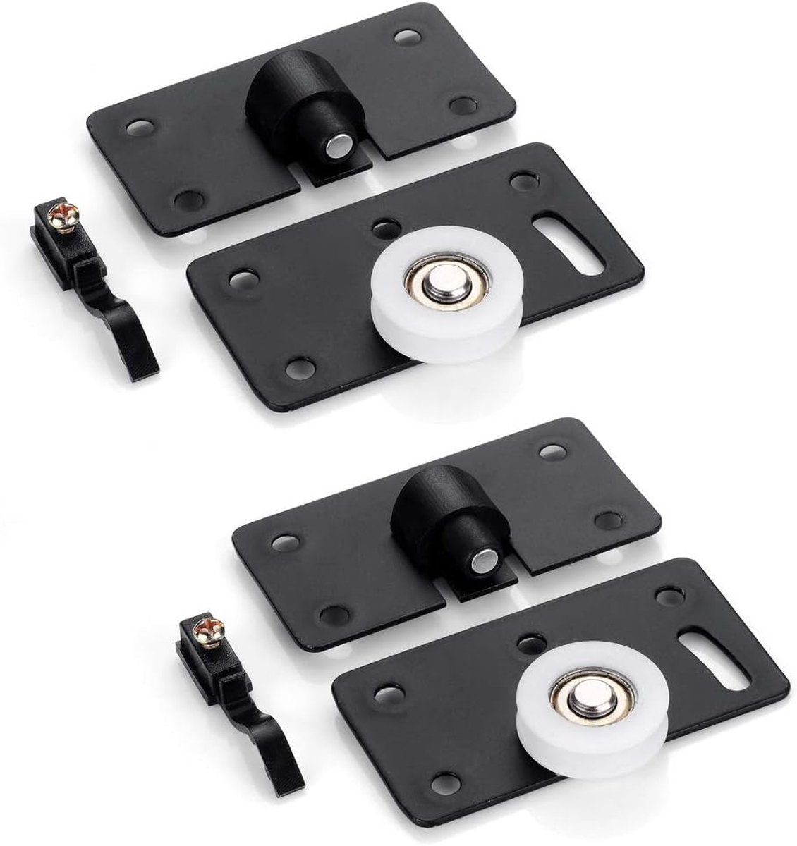 2 stuks, schuifdeurwielen, kast, schuifdeurrol voor schuifdeur met schroef
