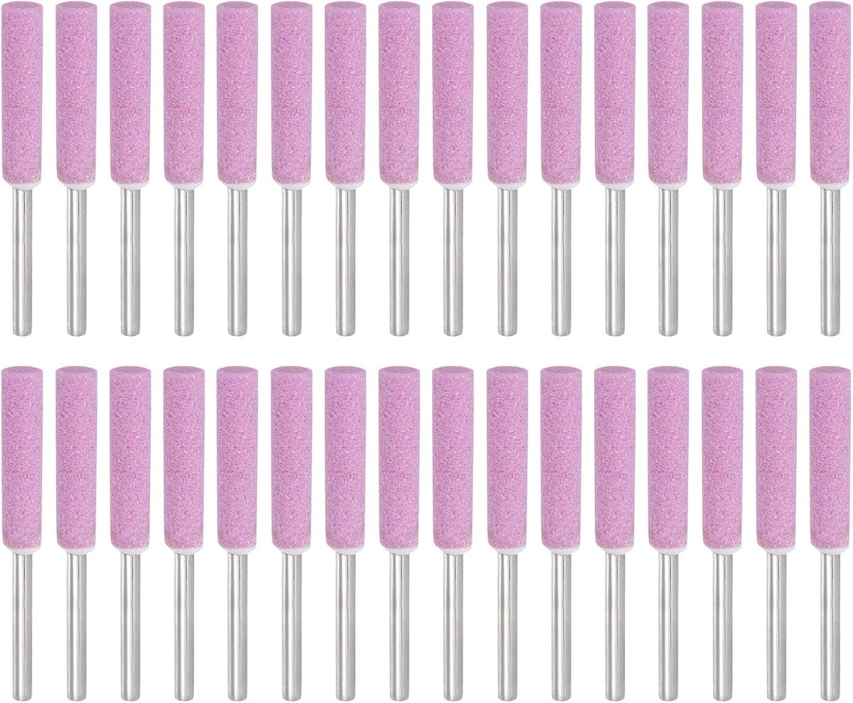 32 Stuks Diamant Kettingzaag Slijper 7/32 Inch Hoge Hardheid Slijpen Steen Polijsten Kettingzaag Slijpen Kit Slijpen Bestand Tool voor Kettingzaag Steen Sieraden Hout, Roze (5mm)