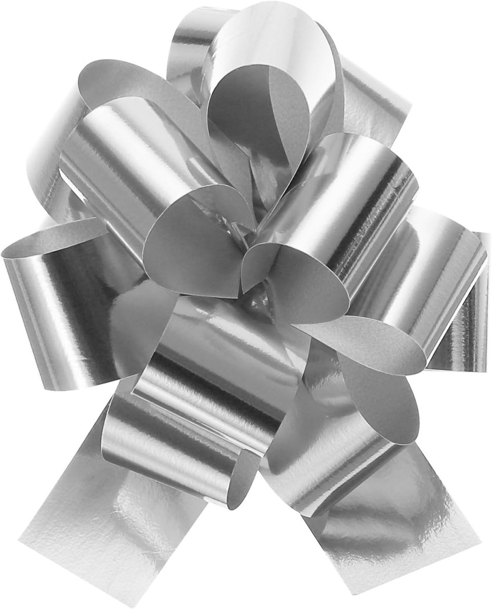 10 stuks 10 cm metallic strikken, groot, strikbogen, voor bruiloften, auto's, geschenkmanden, kerstcadeaus, strikken, zilverkleurig