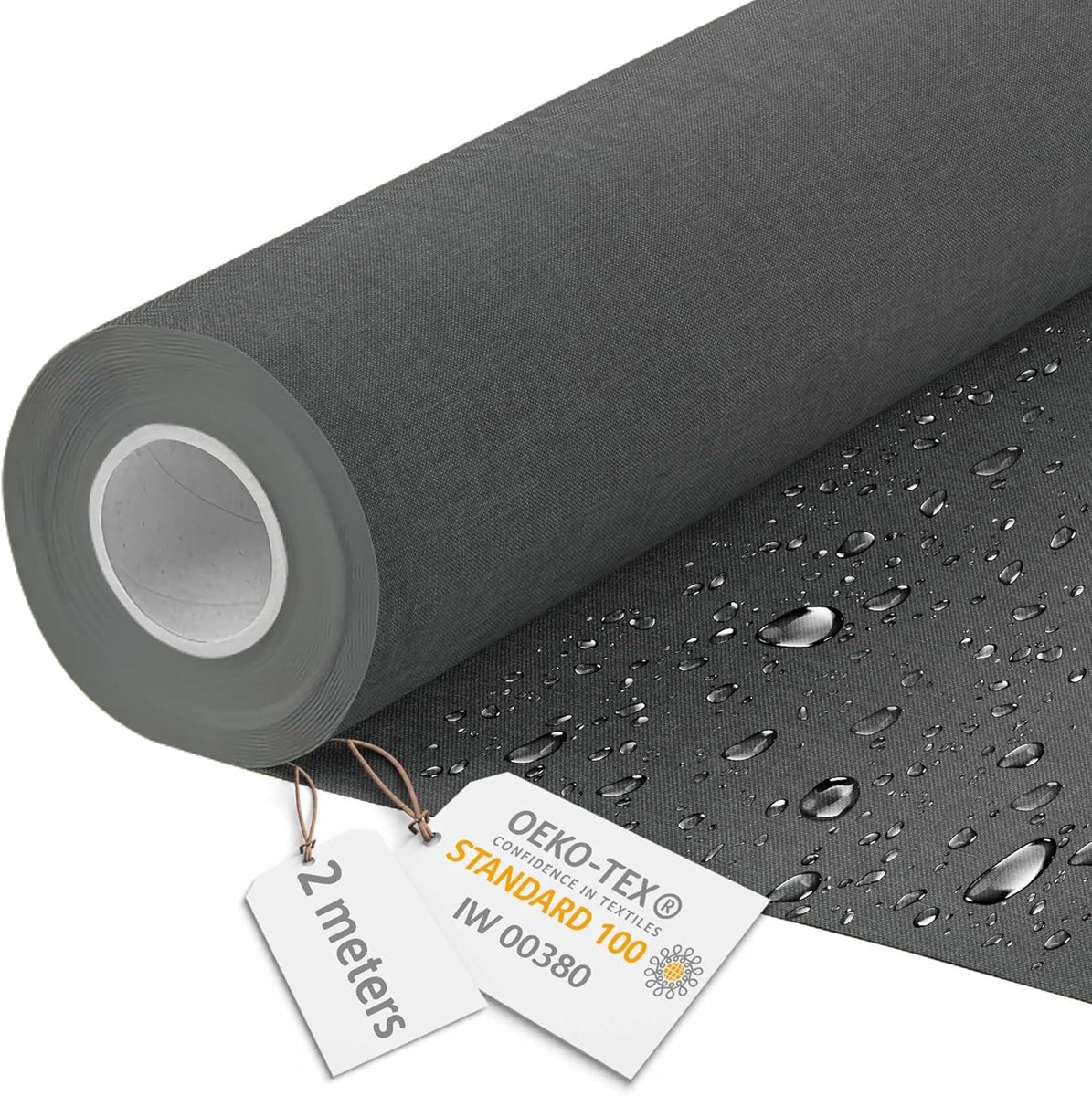 Stof voor buiten, linnenlook, Stony Beach, 2 m | Waterdicht buitenzeil per meter, polyester 600D 220 g/m², anti-UV, textileen rolgordijn, meubelstof