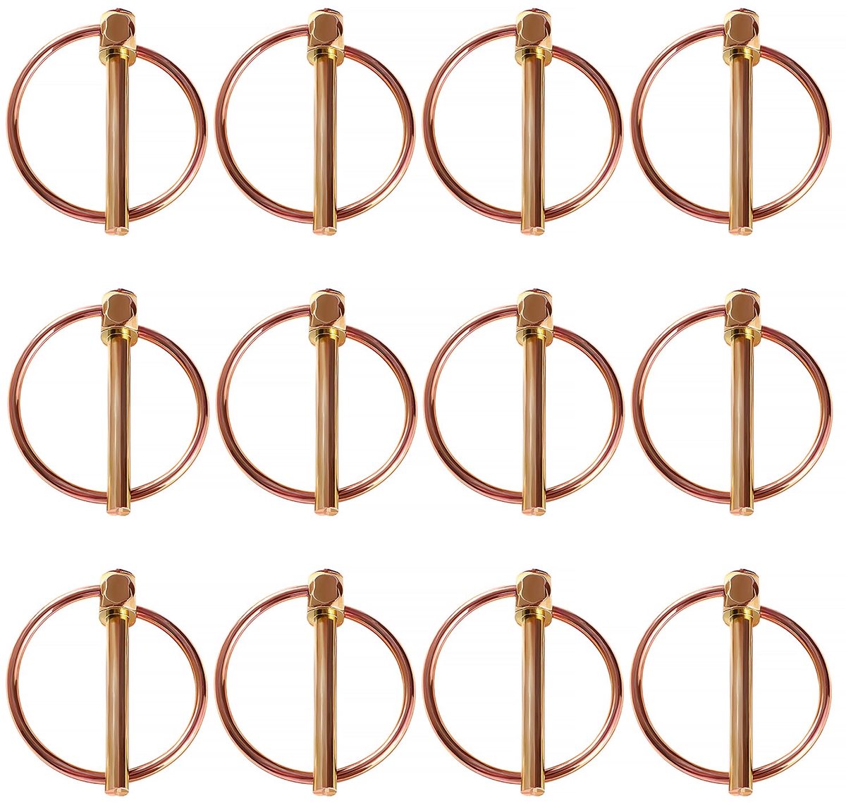 12 Stuks 4.5mm Lynch Pin, Ronde Lynchpennen, Koolstofstaal Trailer Lock Pin, Lynch Borgpen, voor Tractor, Trailer, Vrachtwagen, Maaier, Graver, Boot