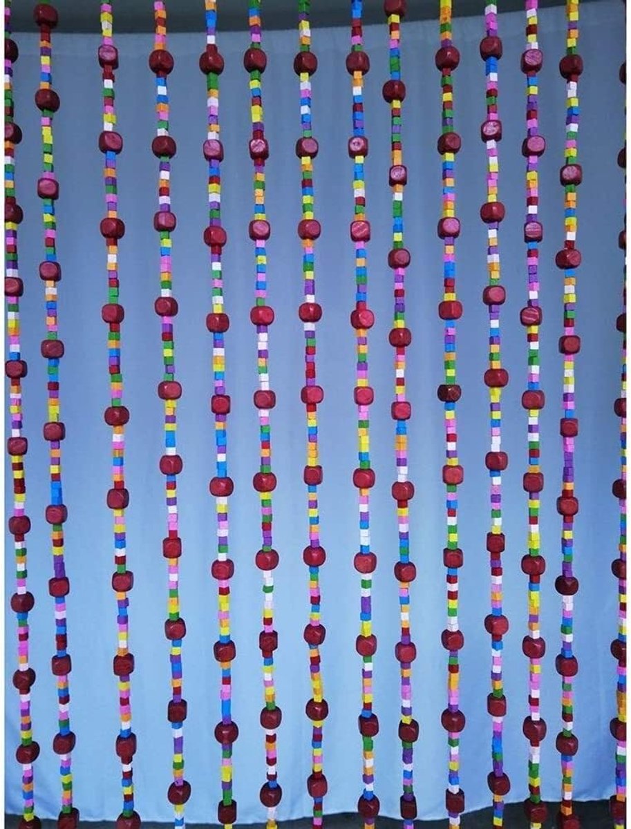 45 Strengen Bead Gordijn Deur Gordijn Houten Draad Gordijn Opknoping Gordijnen Kamer Divider Deur Gordijnen Scherm Kleur Ontwerp Handgemaakte Bij Thuis Ingangsdecoratie, 2 Kleuren Optioneel(B,90x150cm