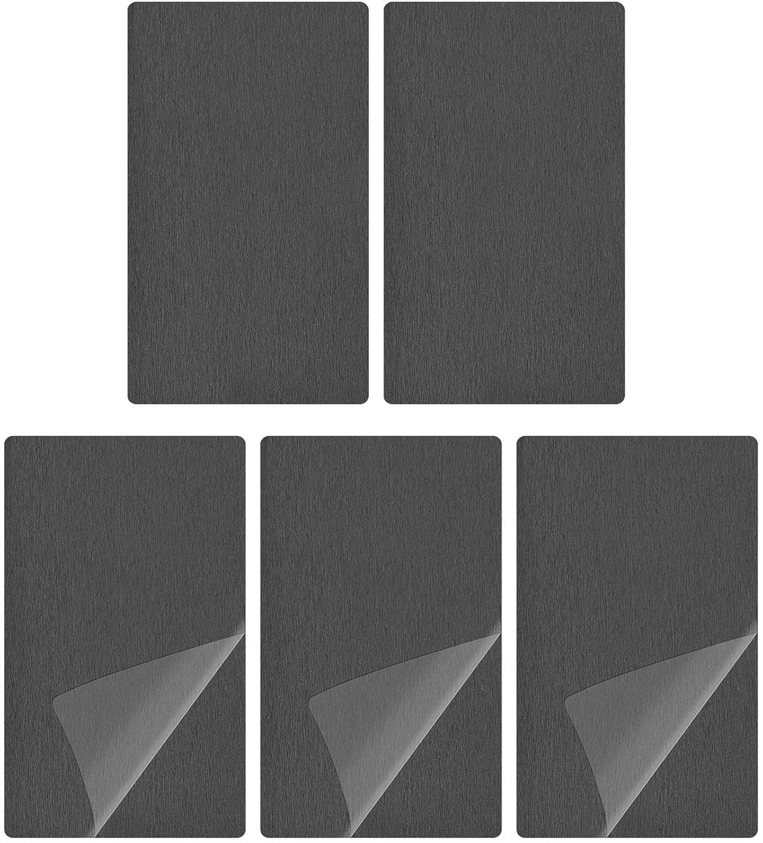 100 x 60 x 0,5 mm (l x b x d), lege metalen kaart, 5 stuks, goed voor machine, geanodiseerde aluminium uitrusting, naamplaatje, zwart