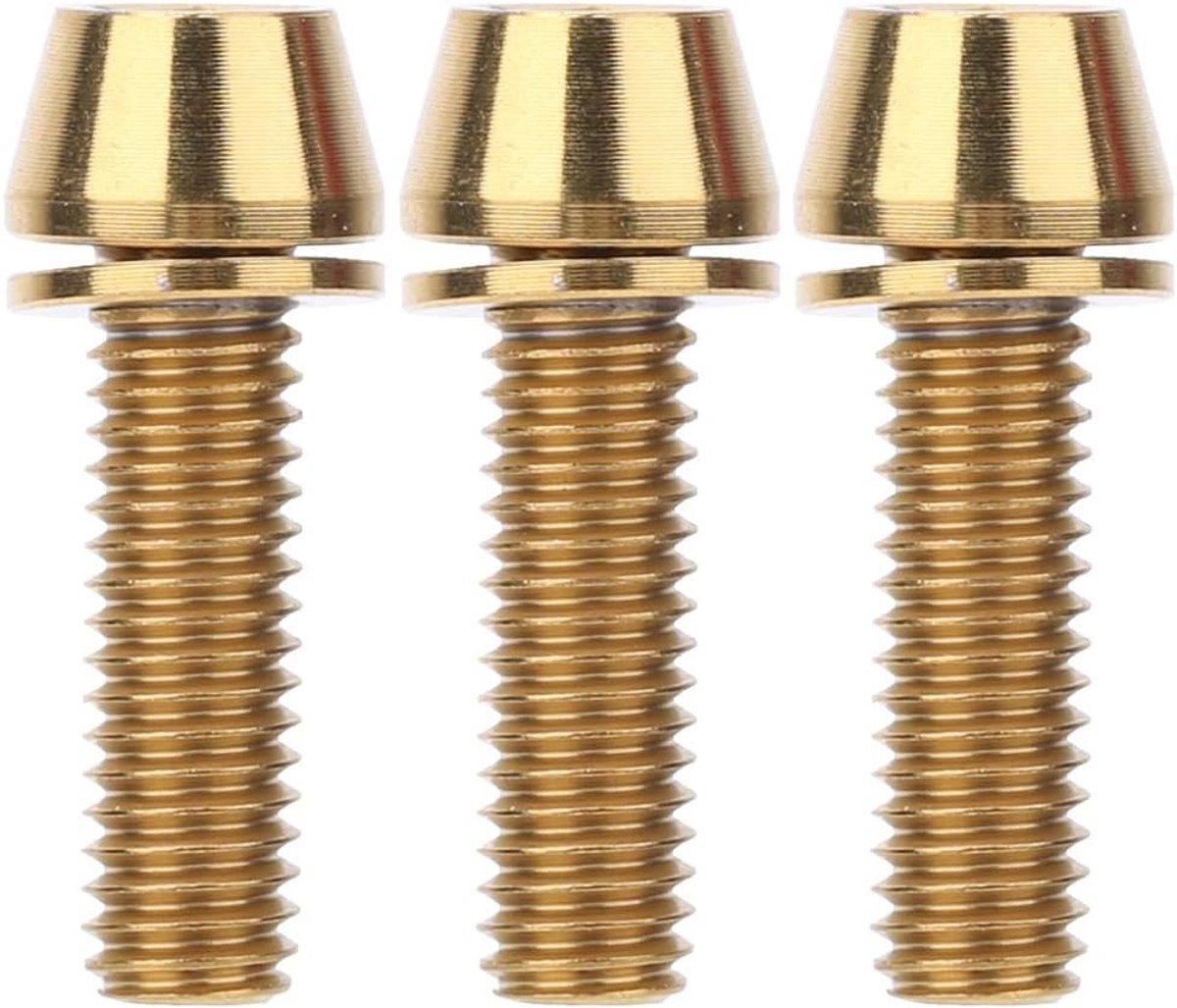 Fiets Schroef, 3 Pcs Titanium Legering Handvat Schroef Bout M5*20/M6*20 Fiets Riser Schijfrem Klem Bevestigingsschroef