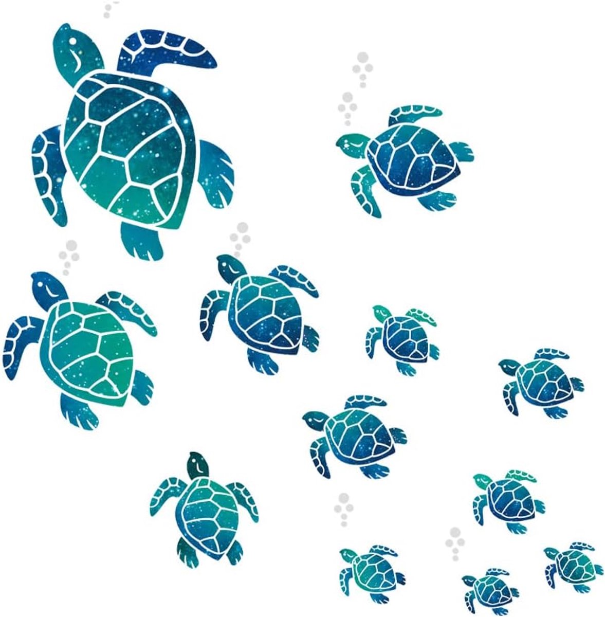 Muurstickers decoratie, cartoon wandstickers, onder de zee muurstickers, zeeschildpadden muurstickers, voor slaapkamer, badkamer, kinderkamer, kleuterschool decoratie