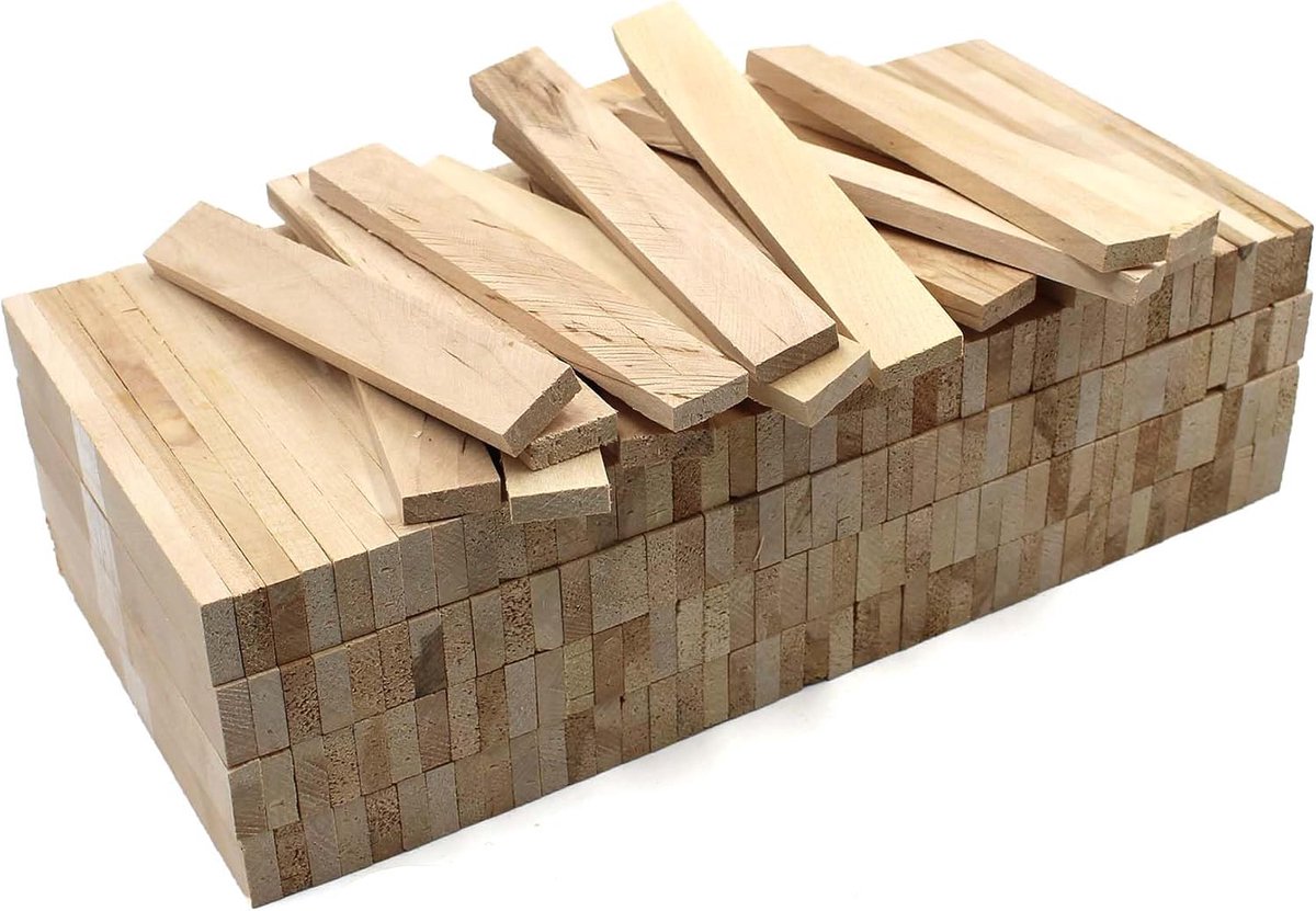 80 x houten lijst, 22 x 8 mm, kersen, losse knutselblokken om te knutselen, knutselstokken (kers 22 x 8 mm)