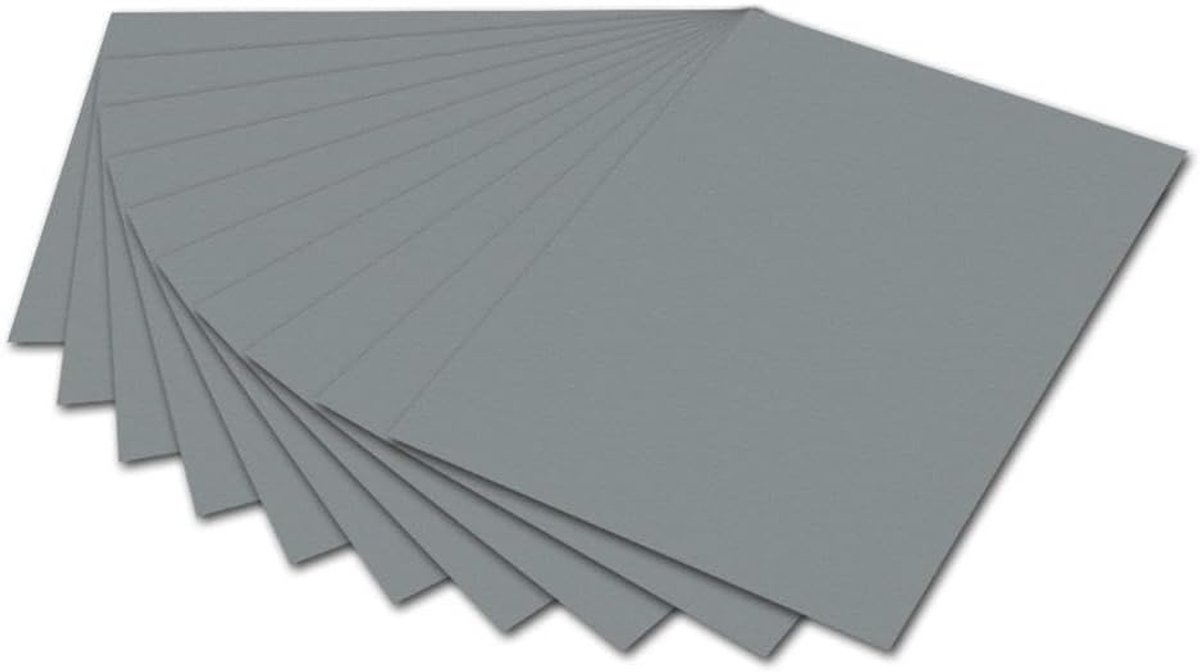 folia 6184 - Fotokarton steengrijs, 50 x 70 cm, 300 g/m², 10 vellen - voor het knutselen en creatief vormgeven van kaarten, raamafbeeldingen en voor scrapbooking