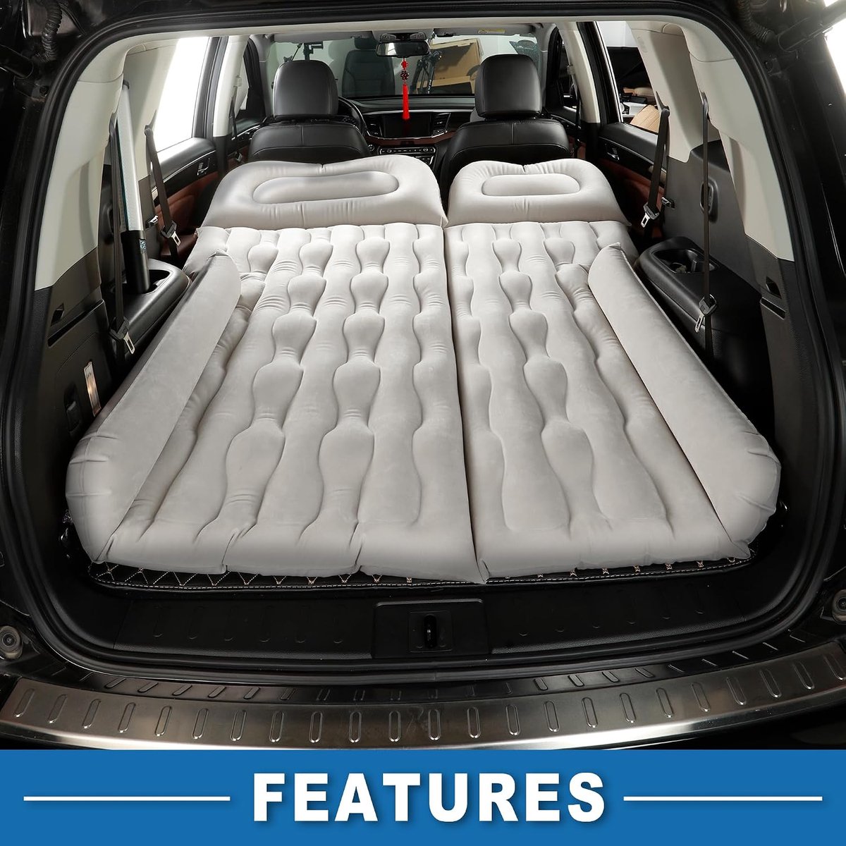 ABSOPRO Autoluchtmatras Campingbed Luchtmatras Slaapmat PVC Grijs