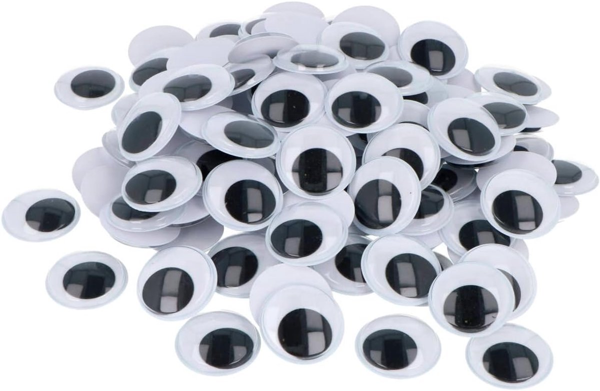 Ogen, zelfklevend, zwart en wit, diameter 30 mm, 1000 stuks