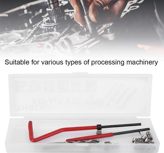 25-delige Draadreparatie, M4 met Transparante Plastic Doos M4 Kit Insert Kit Draadreparatie voor Verwerkingsmachines — afbeelding 5