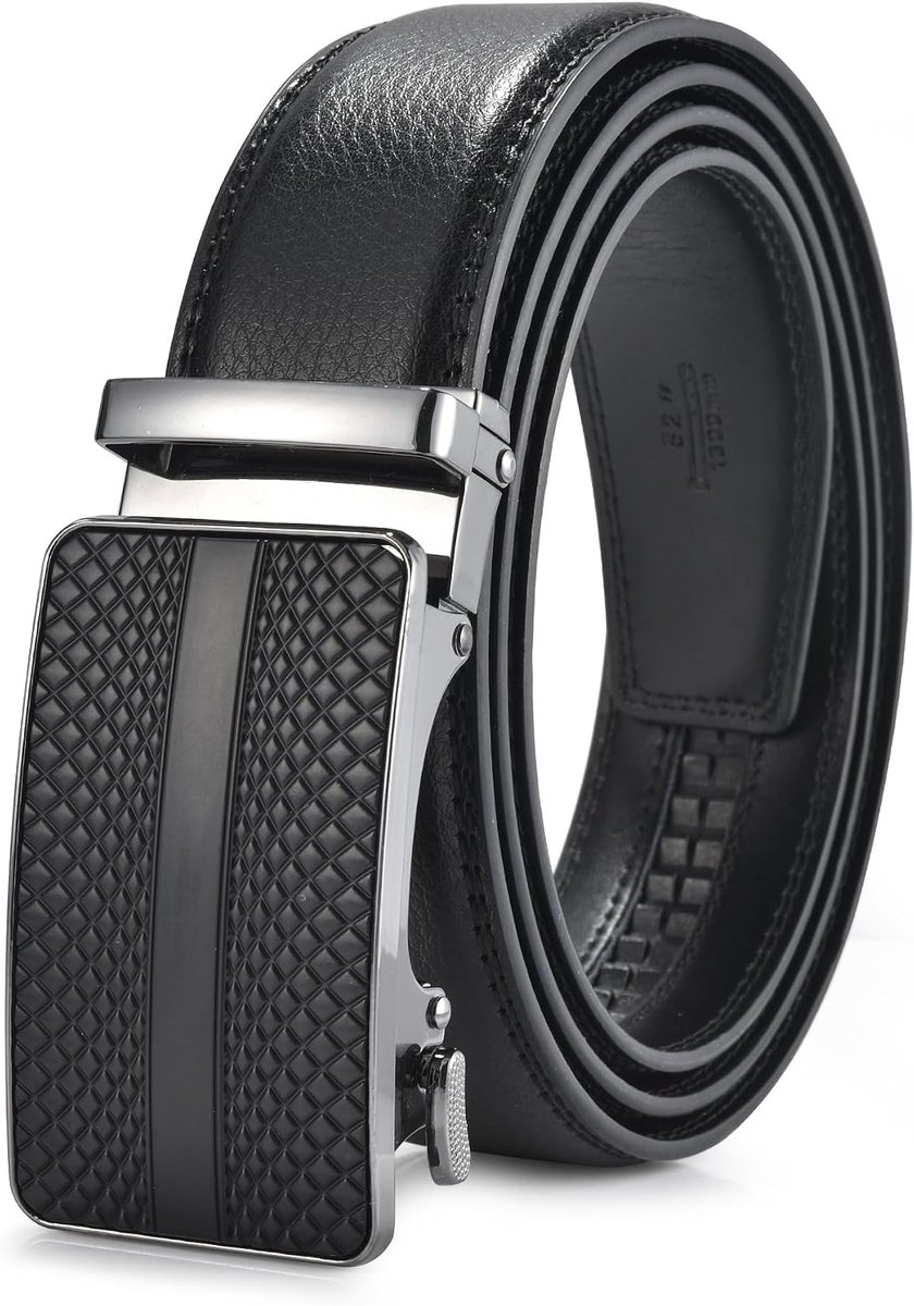 Riemen voor heren, leer, zwart, klassieke verstelbare leren riem, ratel, tailleriem voor jeans, broeken, pakken, geschenken voor mannen
