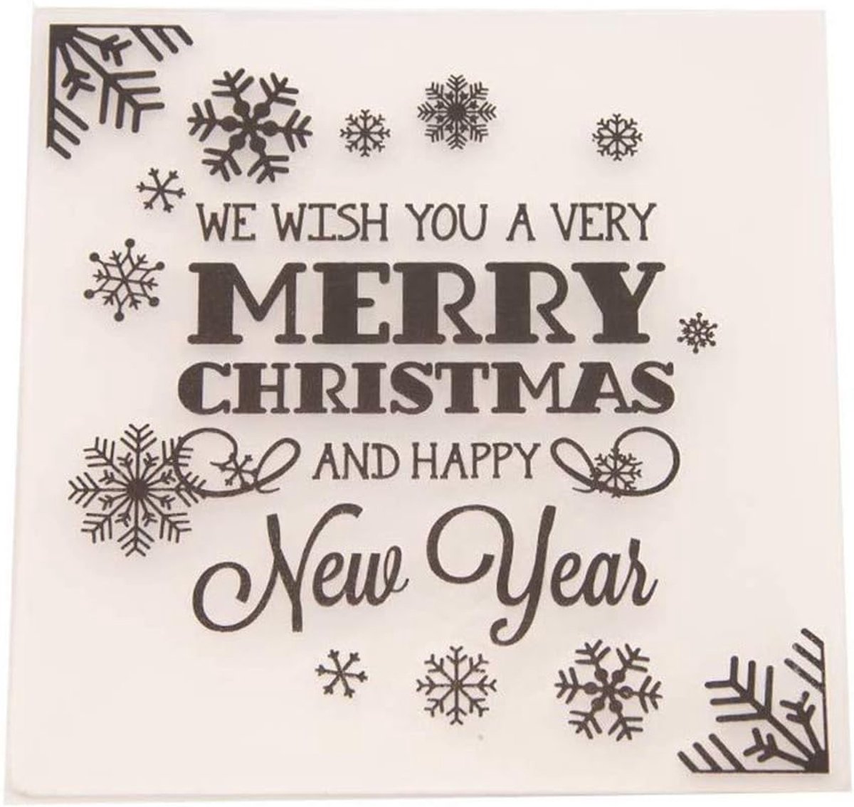 Kerstfeest Gelukkig Nieuwjaar Plastic Embossing Map voor Scrapbook DIY Album Kaart Gereedschap Plastic Template Map