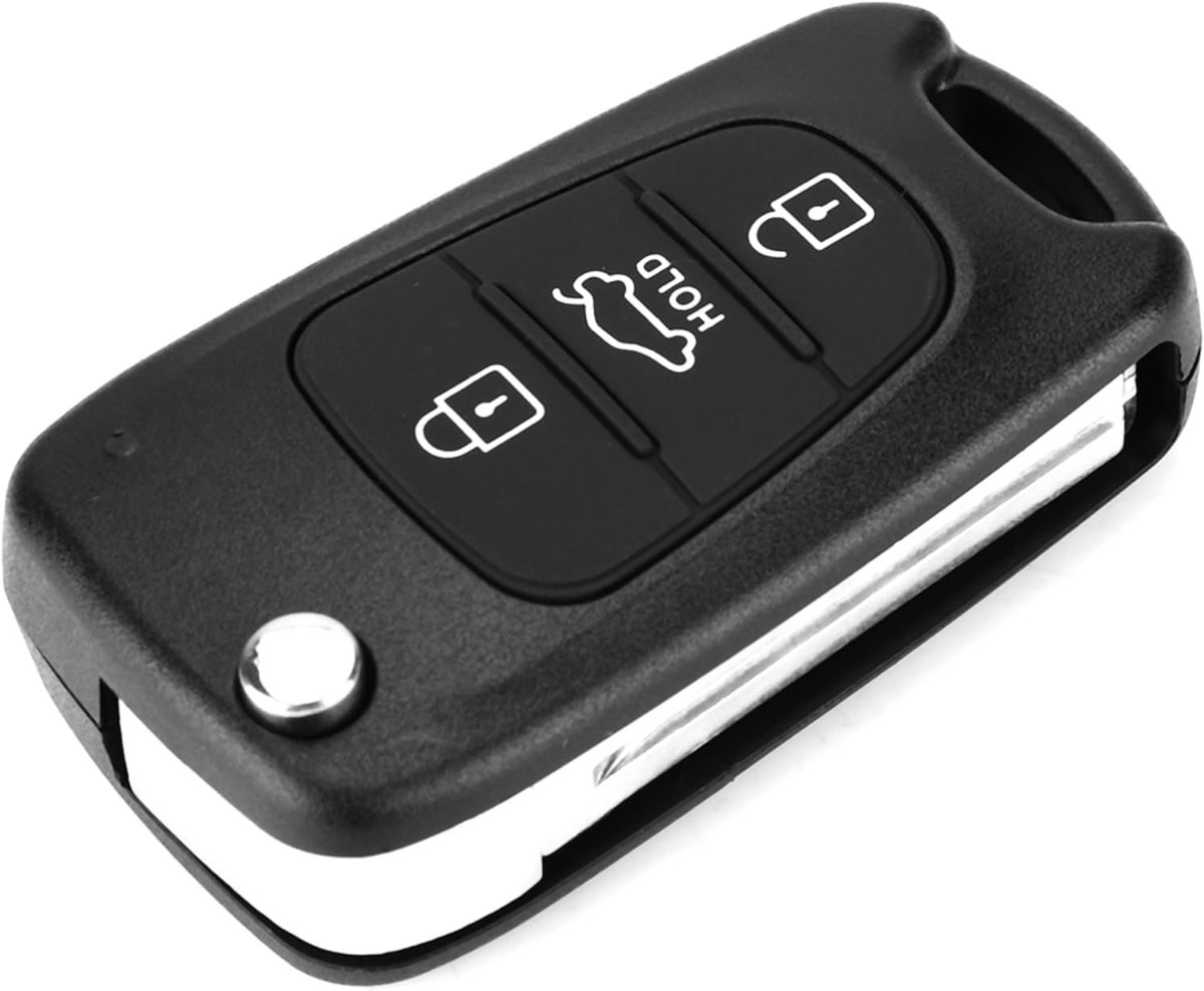 flip afstandsbediening 3-knops autosleutelknop cover, compatibel met i10, i20, i30, ix35, ix20
