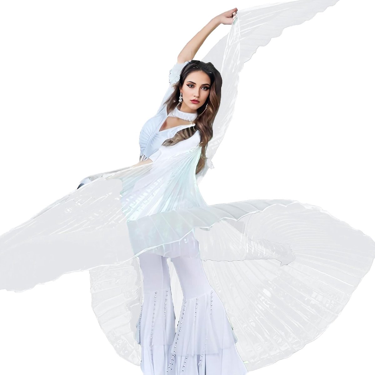 Uniseks Isis vleugels voor volwassenen, buikdans, vleugels, cape met stokken, Halloween, kostuum, buikdanskostuum dames, voor carnaval, cosplay, party