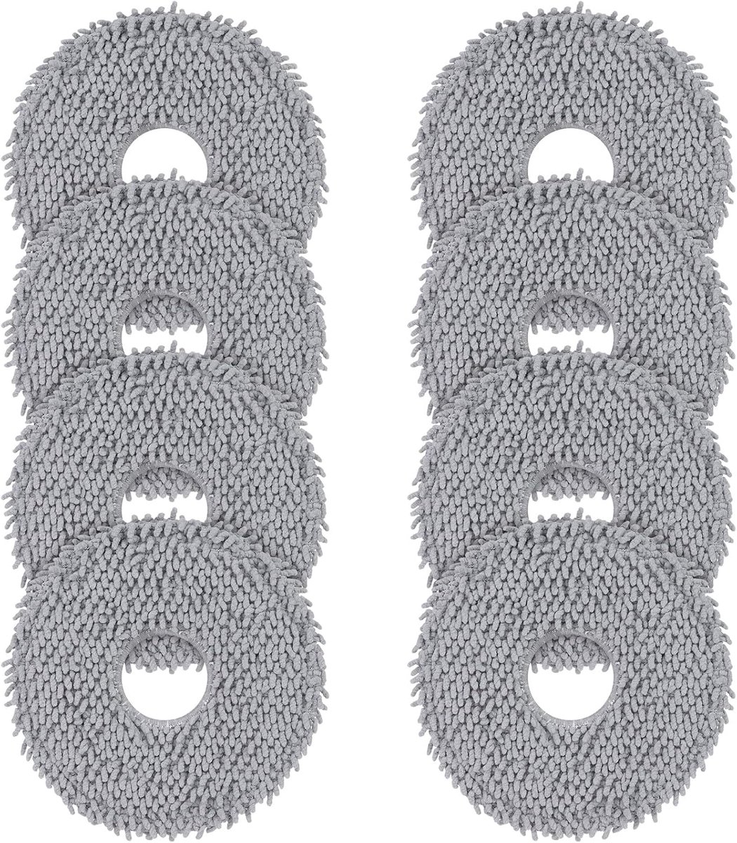 8 Stuks Dweilpads voor Roborock Q Revo, Qrevo S, Qrevo Pro, Qrevo Master, Qrevo Edge, Qrevo Curv, Qrevo Slim, QV 35A/35S, QR, Saros 10R/Z70 Robotstofzuiger, Herbruikbare en Wasbare Vervangingsdoek