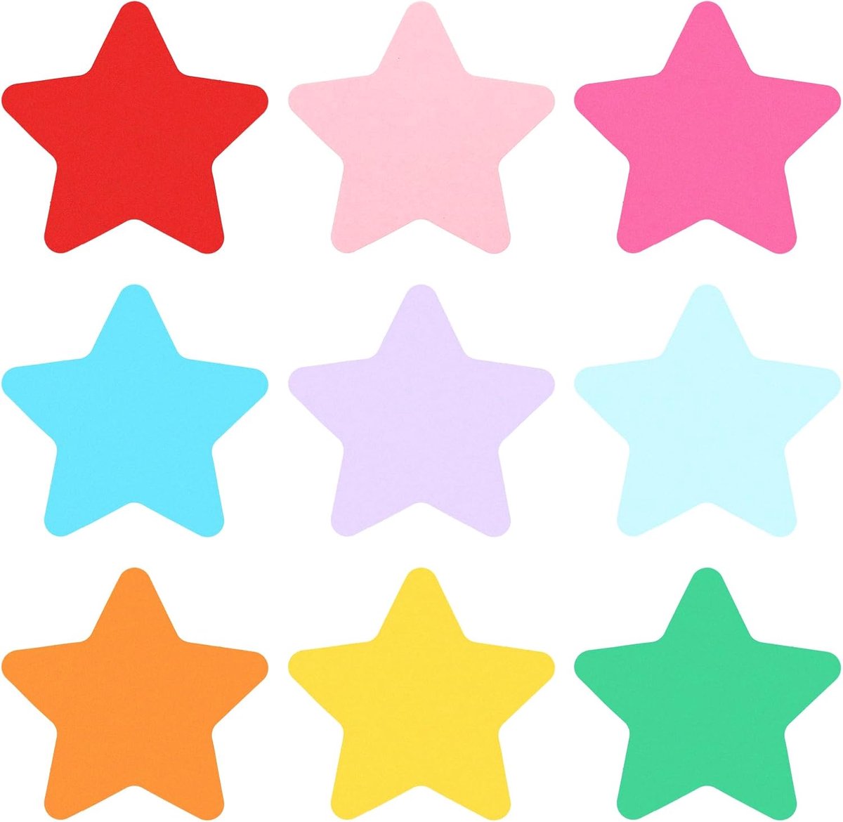 Papieren uitsparingen voor prikbord, 54 stuks pentagramvormen voor decoraties met zelfklevende punten voor doe-het-zelf knutselprojecten in de klas, meerkleurig