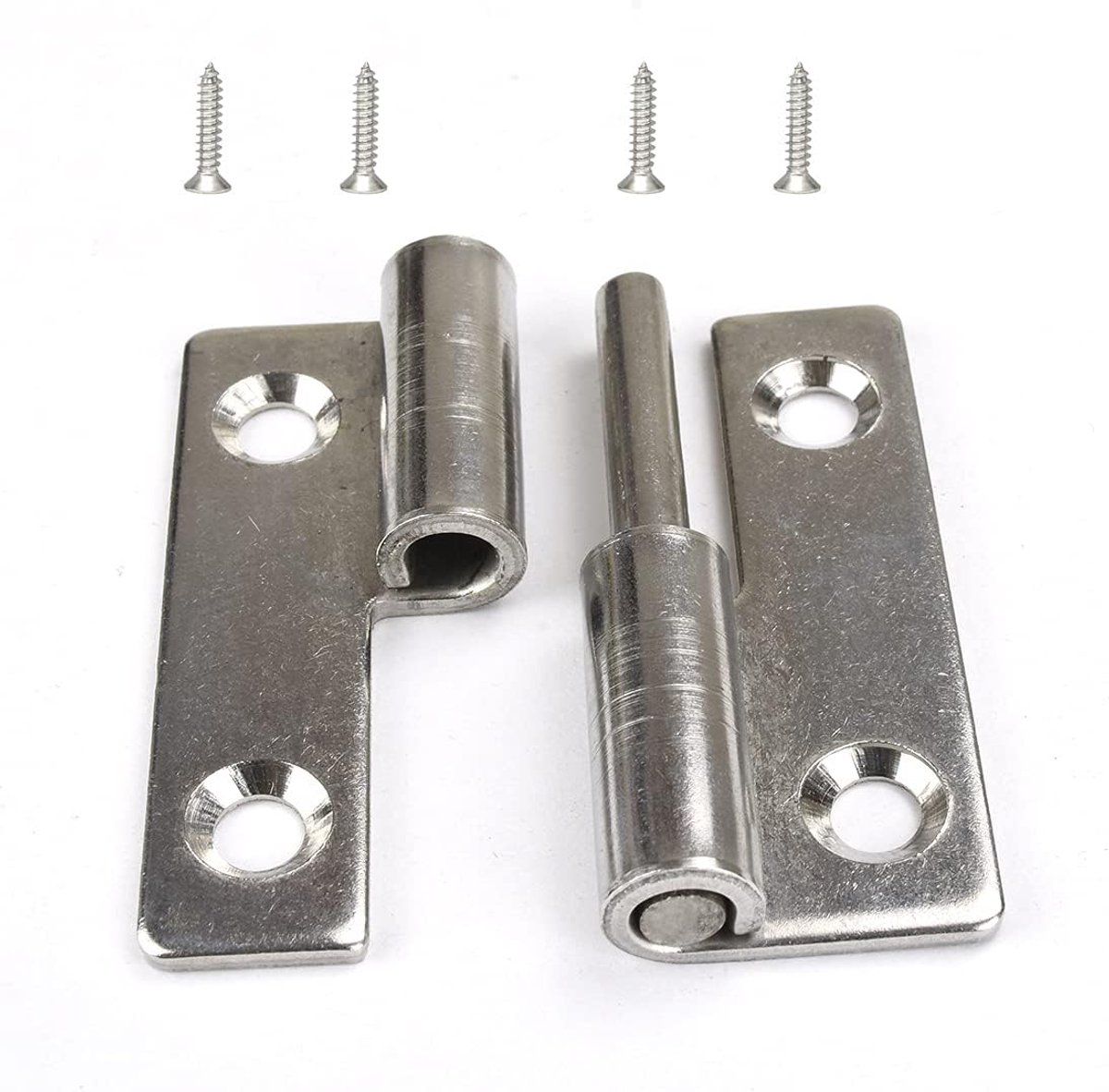 4 Stks 2 "Lange Staal Kleine Slip Joint Vlag Scharnier-Lift Off Linkshandige Deksel Deur,304 Roestvrij Staal