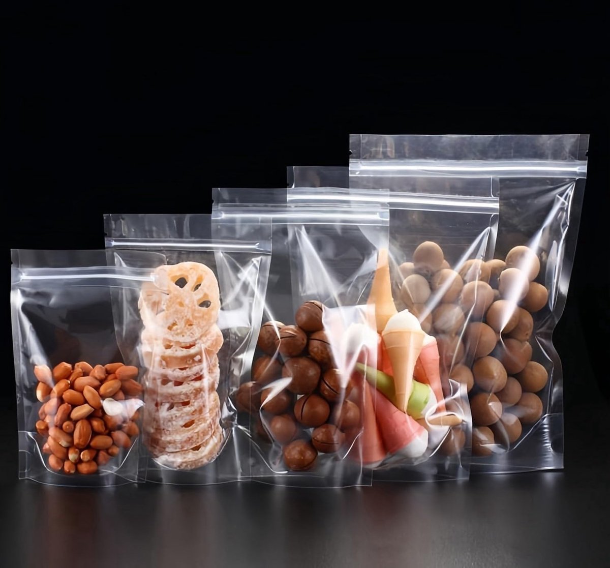 50st Hersluitbare Stazak Ritssluiting Zakjes, Doorzichtige Ritssluiting Zakken voor Voedsel, Luchtdichte Opstaande Plastic Zakjes voor het Verpakken en Bewaren van Voedsel (9 x 13 cm)