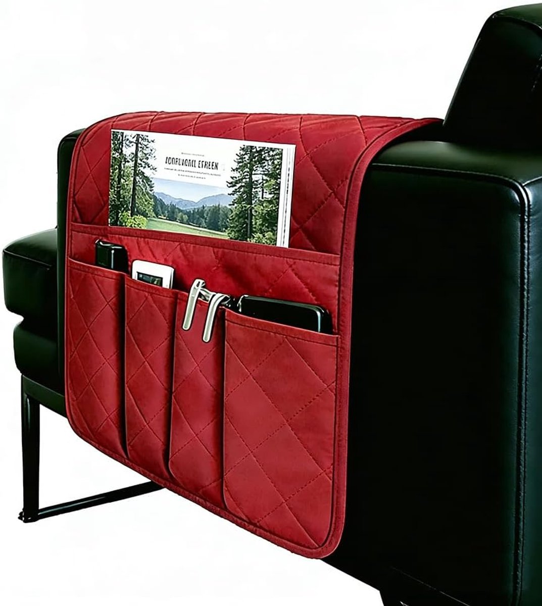 Sofa armleuning organizer 88x33 cm - polyester - multi-functionele opbergtas - ideaal voor afstandsbediening - SnelShoppen