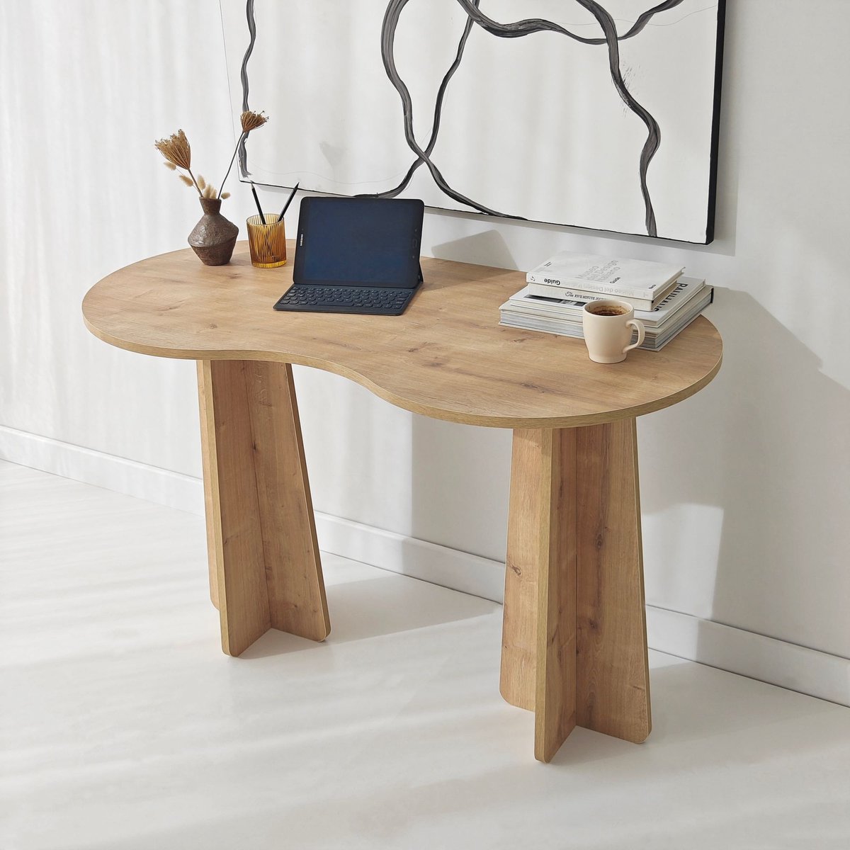 Skye Decor , Bureau, Infini - Sapphire Oak, Gemelamineerde spaanplaat, Saffier eiken, 120 x 60 x 75 cm Saffiereiken