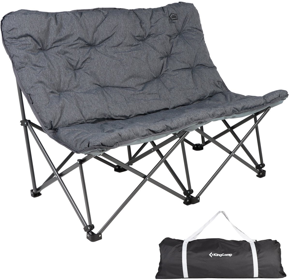 Campingbank Lindon Relax dubbele lounge - Stoel voor 2 personen, klapstoel, bank