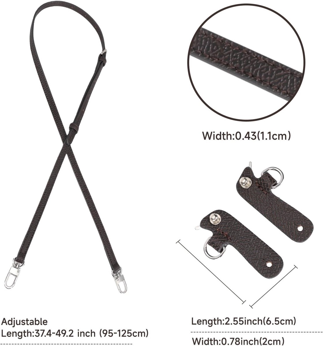 Bandjes Vervanging, Schoudertas Bandjes Crossbody Verstelbare Vervanging voor Tote Bag Vrouwen,Mokka
