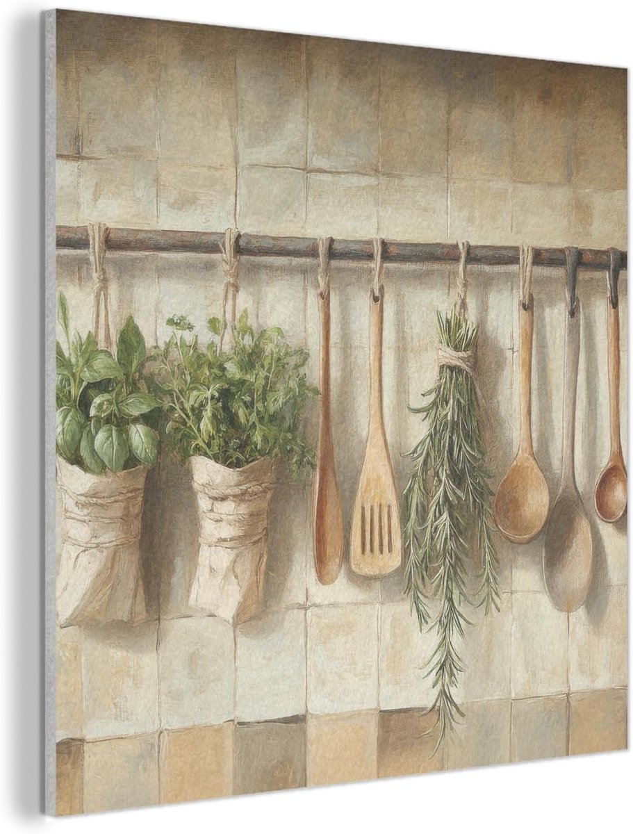 Vilten Wanddecoratie 80x80 cm Kamer Decoratie Woonkamer Slaapkamer Room Decor Wanddeco Felt Wall Art Hout - Keukengerei - Stilleven - Tegels