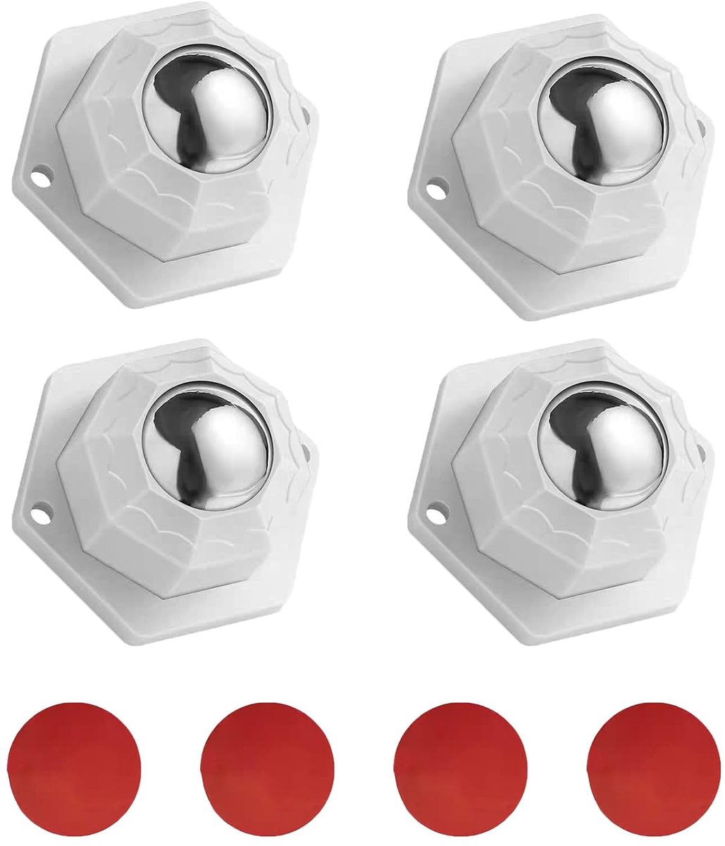 4 stuks, 20 mm, 360 graden wielen, kogelwielen voor meubels, zelfklevend rolwiel, zware belasting, meubelwielen, platte set, mini-meubelwielen, draagvermogen 200 kg, voor meubels, keukengerei
