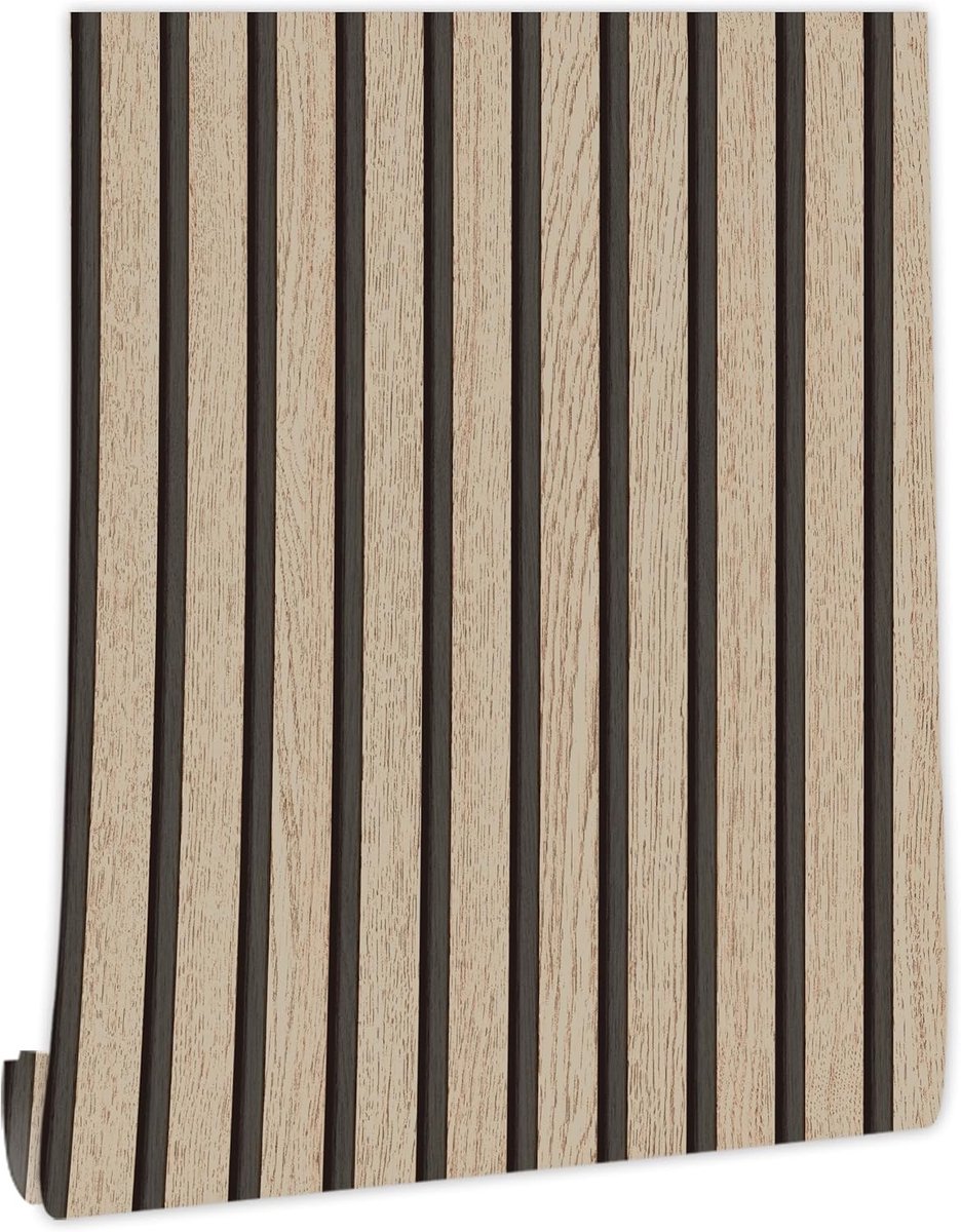 Behang, houtlook, wandpapier, 44 cm x 600 cm, hout, zelfklevende muursticker, vintage houten behang, decoratieve stickers voor meubels, muur, deur, waterdicht
