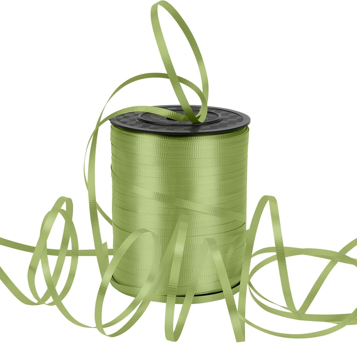500 m krullint cadeaulintset, 5 mm cadeaulinten voor verjaardag, ballonnen, bruiloft, geschenkverpakking, bloemist, ballonlinten en seizoensgebonden decoratie (matcha-reliëf)
