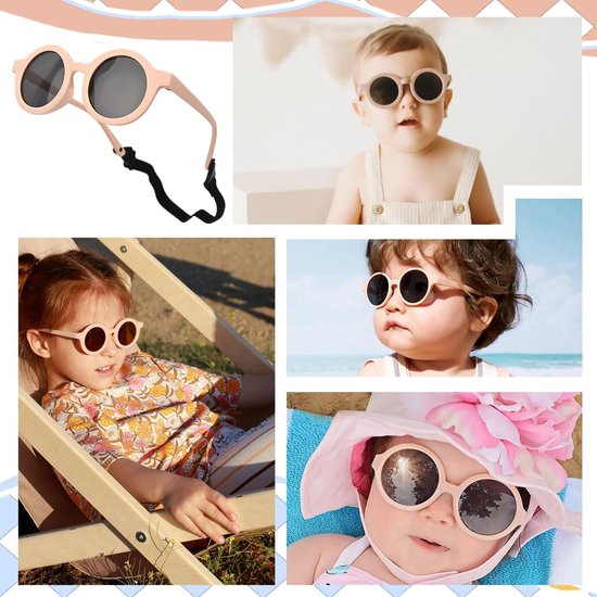 6-12 maanden, Peuterzonnebril 1-2 jaar Babyzonnebril 0-6 maanden Babiators Zonnescherm UV400 Bescherming Zacht Siliconen Montuur — afbeelding 4