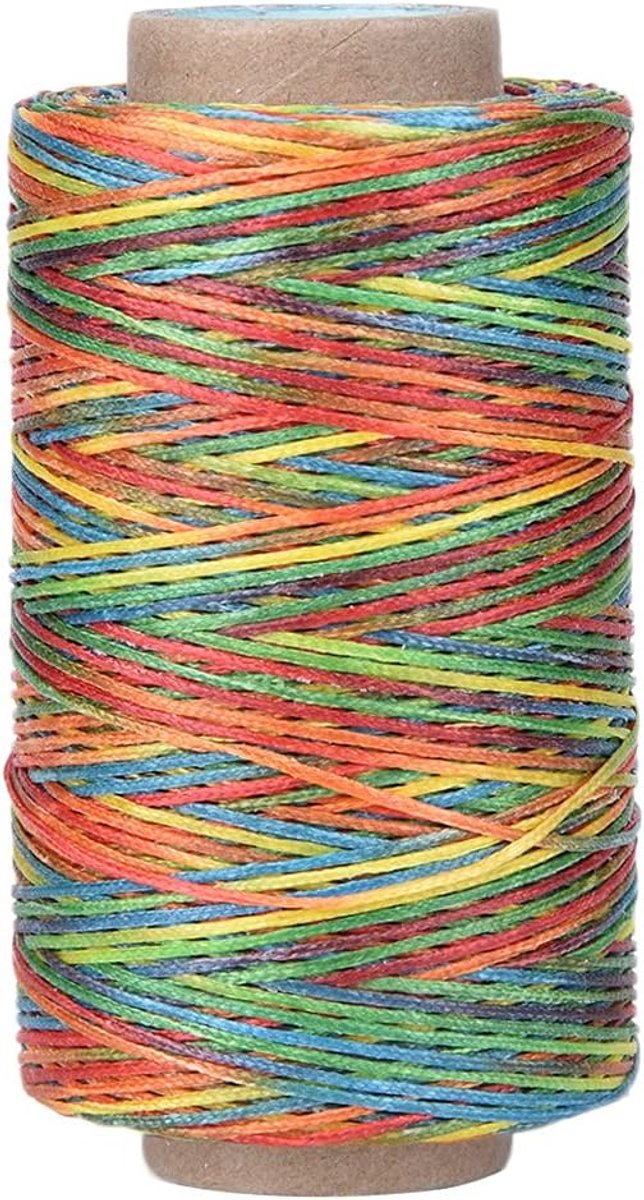 naaigaren, 250 meter 150d wasdraad voor lederen naden, waxdraad voor handwerk, kleurrijk