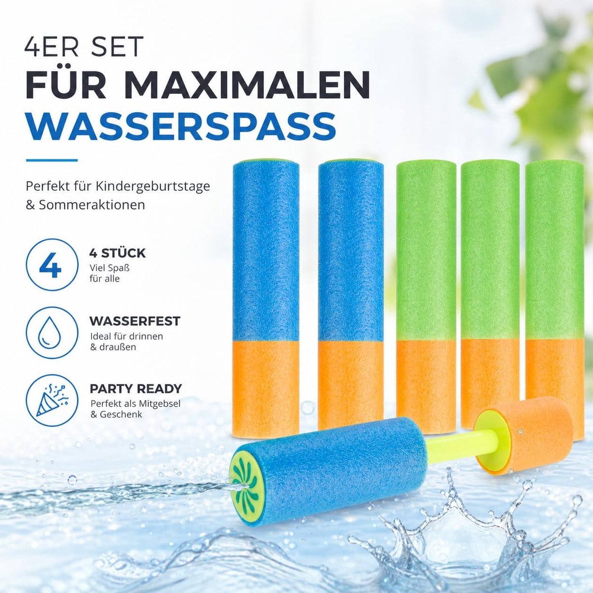 Waterpistolen voor kinderen en volwassenen van zacht schuim, extra groot bereik - waterspuitpistool