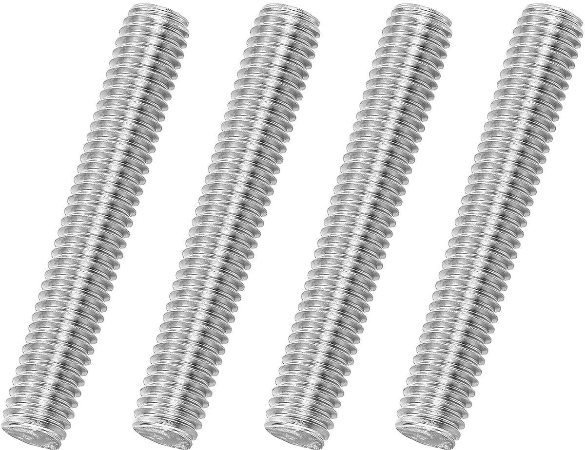Set van 4 M8 x 50 mm volledige schroefdraadstang 316 roestvrij staal rechtse schroefdraad draadstangen voor meubelmontage bevestiging 1,25 mm helling
