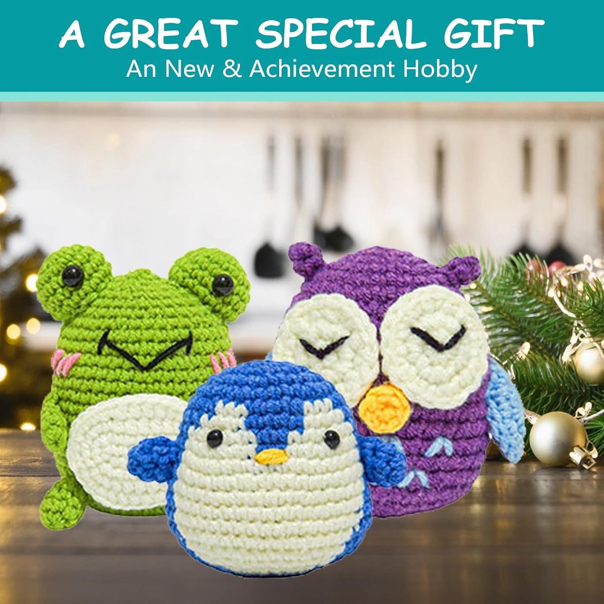 Haakset voor beginners, haaknaaldenset voor volwassenen en kinderen, breien set voor cadeau haakkit met video-instructies haaknaald garen DIY haak accessoires knutselset, cadeau voor