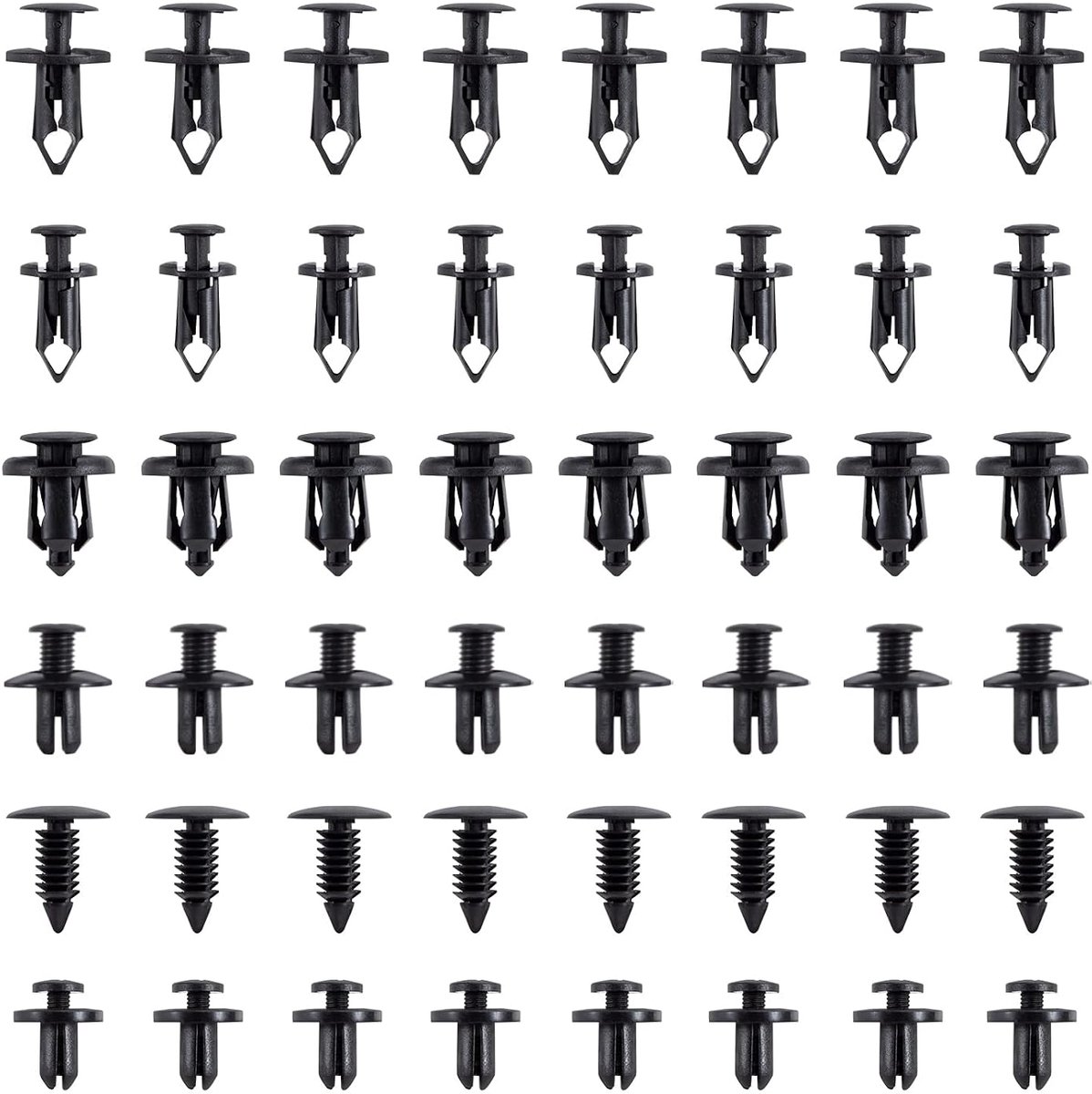 190 stuks, deurbekleding, klemmen, bumpers, sierlijsten, bevestigingsclips, spatbord, bumper, auto, kunststof klinknagels voor interieur, 6 soorten