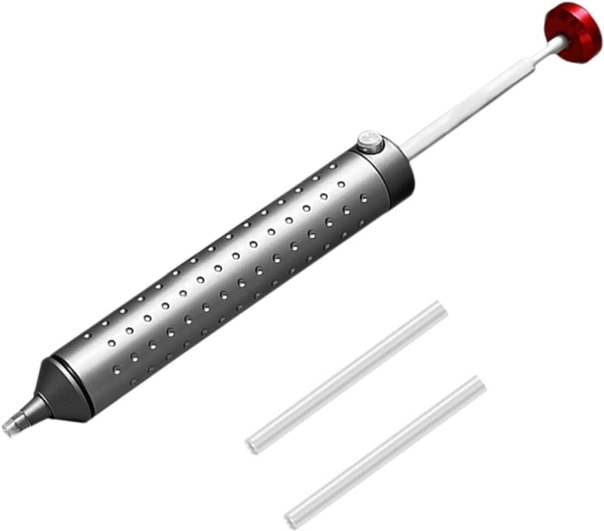 Desoldeerpomp, desoldeergereedschap, superzuiging soldeerzuiger, soldeerzuiger vacuüm soldeerverwijderaar gereedschap, uitharden desoldeer vacuüm, met 1 siliconen mondstuk desoldeerzuigpomp (218 mm)
