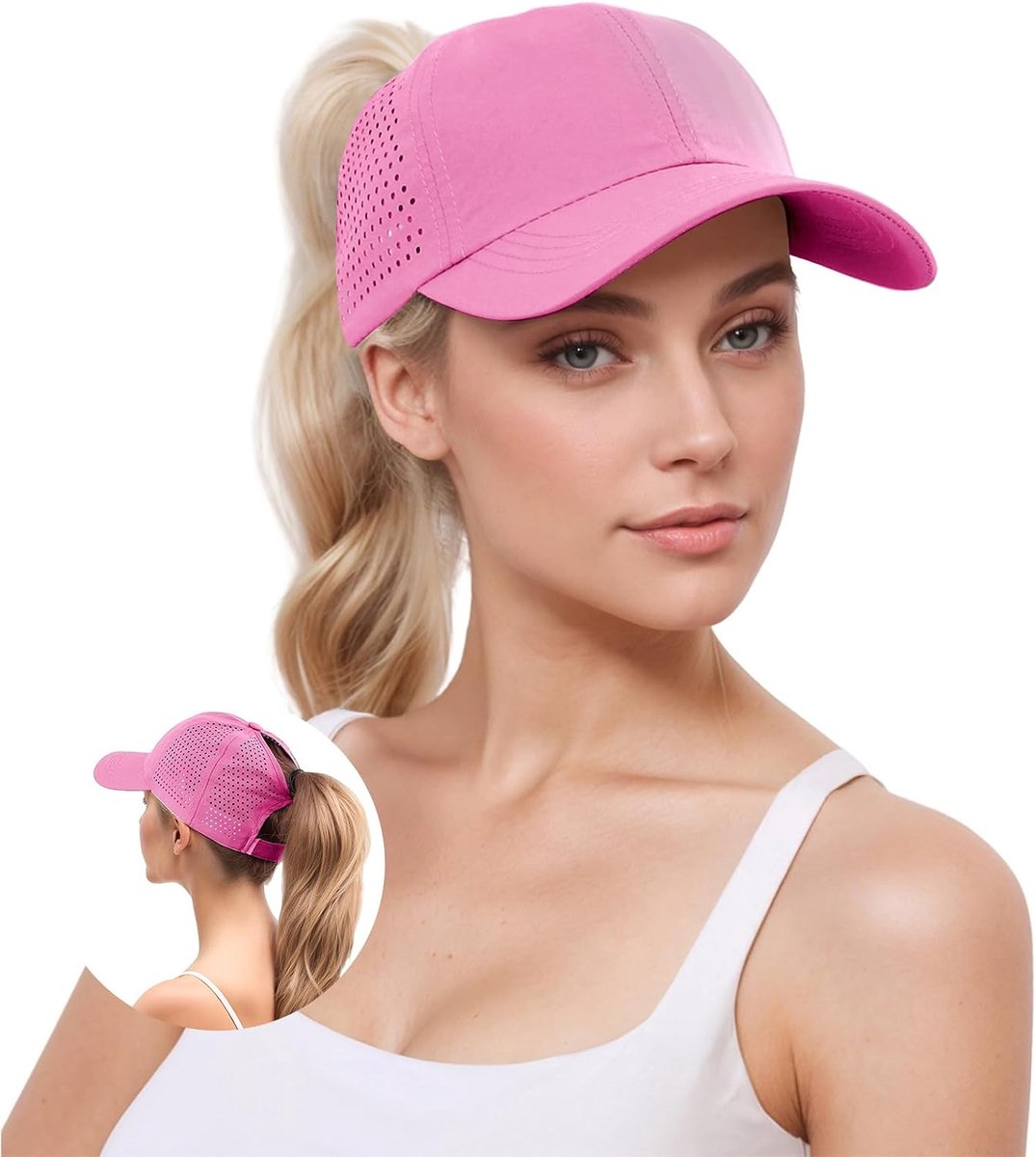 Honkbalpet voor dames, paardenstaart, zomer, baseballpet voor dames, baseballpet, mesh, ademend, zomermuts voor dames, licht, waterdicht, sneldrogend