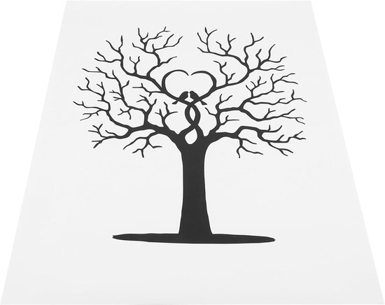 Vingerafdruk canvas bruiloft, doe-het-zelf boom vingerafdruk gastenboek duimafdruk boom gastenhandtekening poster, voor bruiloften, feesten, verjaardagen — afbeelding 5