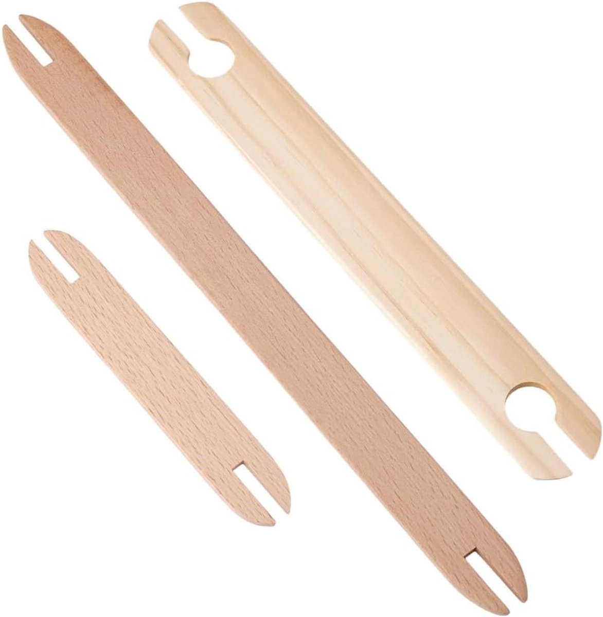 3 maten houten wevende shuttle, handbreigereedschap weven stokken breien, houten doe-het-zelf weefgereedschap kleding naaien accessoires voor trui sjaal tapijt kruissteek kits