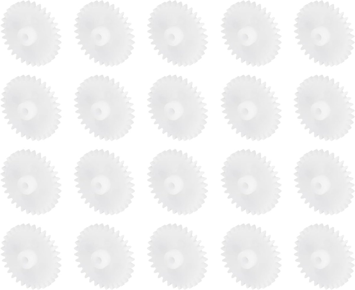 20 stuks kunststof tandwielen, 32 tanden, kunststof motortandwiel, model 322A, reductielaandrijving voor RC-automodel, doe-het-zelf robot (wit, module 0,5)